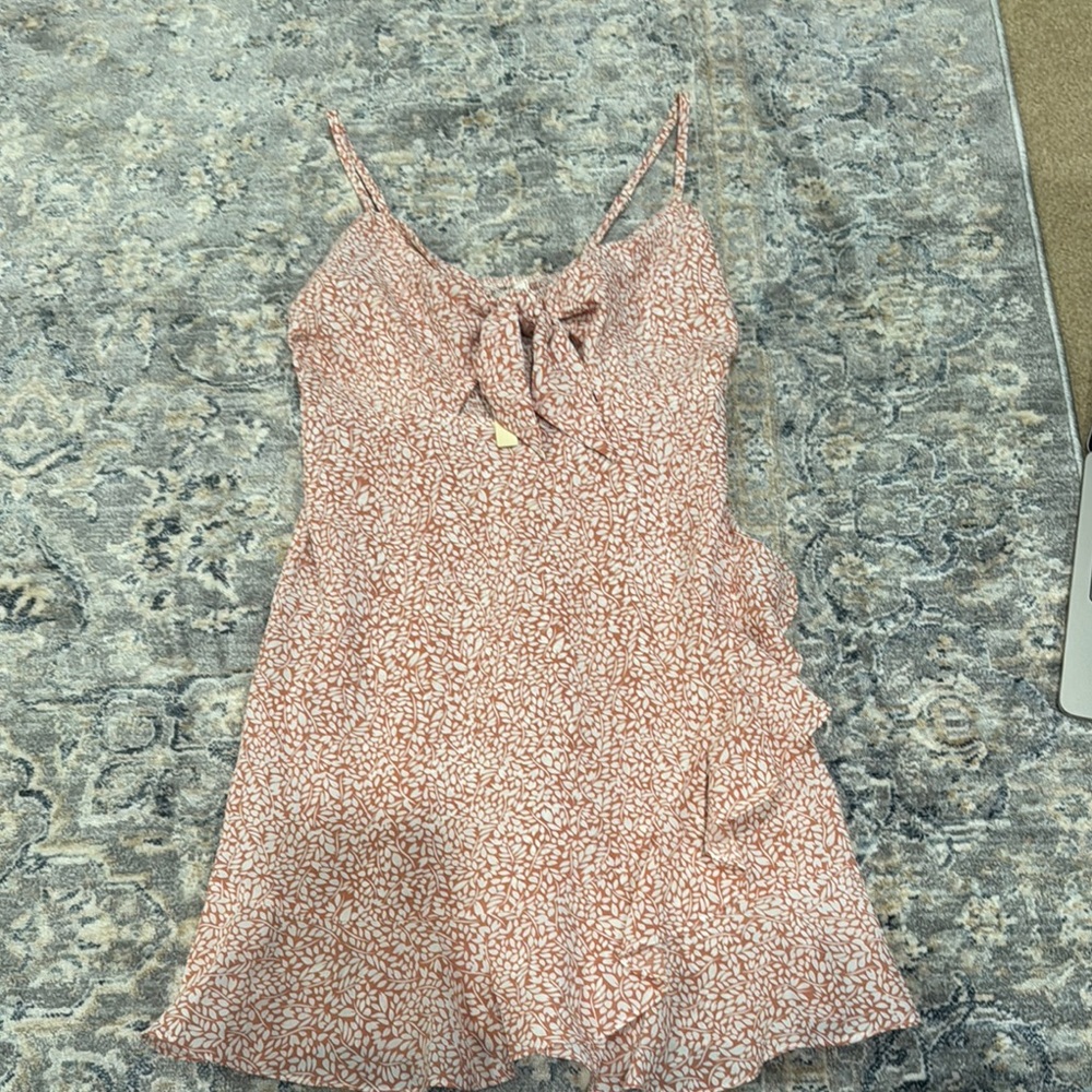 Blush Pink Mini Sundress with Spaghetti Straps